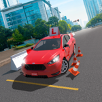 car driving school simulator android application logo